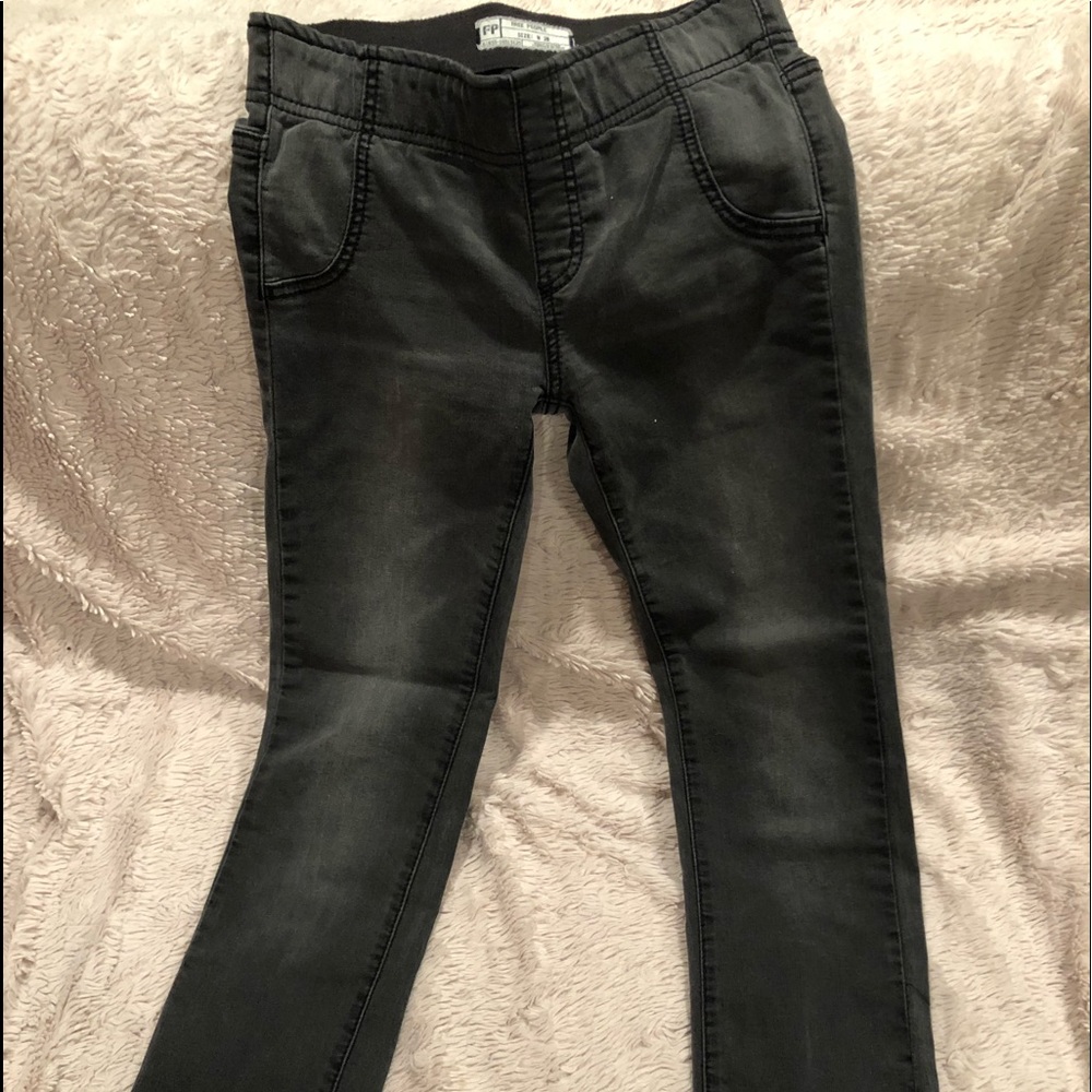 Black faded wash cropped free people jeans